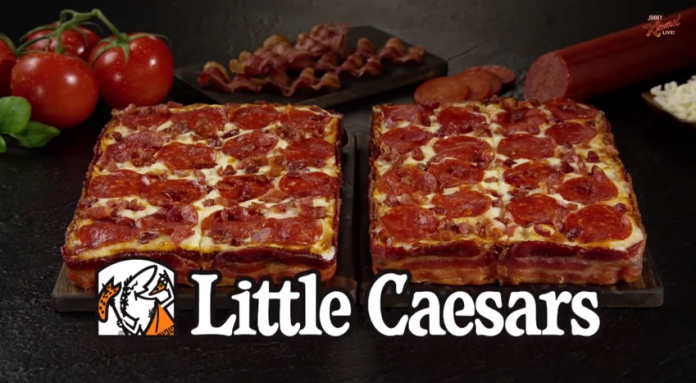 Bacon Wrapped Little Caesars Pizza