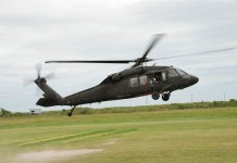 BlackhawkUH-60 Black Hawk landing in Cameron, Louisiana