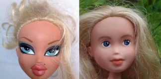 Bratz Dolls with and without makeup