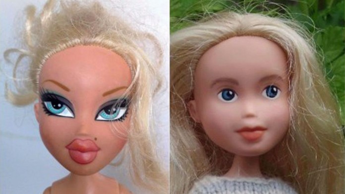 Bratz Dolls with and without makeup