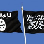 The Islamic State's flag waves left of the Shahada, a flag commonly used by jihadist groups. On March 8, 2015, Australia caught two teens at Sydney airport trying to travel to join the Islamic State -- almost three months after an Islamic extremist took hostages in a cafe in the same city, resulting in a police raid that ended with the deaths of three people, including the gunman. During the siege the gunman forced hostages to hold the Shahada flag in the cafe's window. UPI/Shutterstock/Steve Allen 