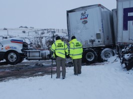 Blizzard Condition Cause Pile-Up Near Cheyenne
