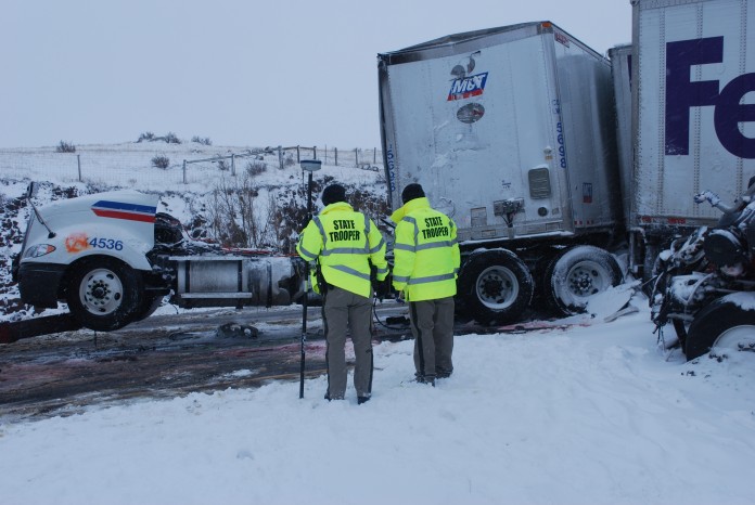 Blizzard Condition Cause Pile-Up Near Cheyenne