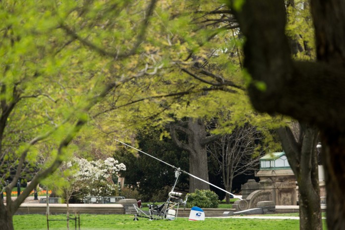 Small Aircraft Lands on Capitol Lawn