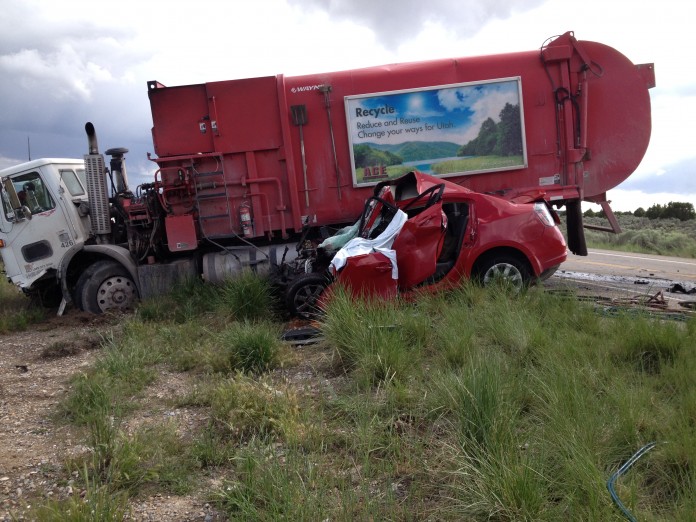 Garbage Truck Accident Cedar Fort