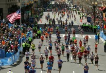 Boston Marathon Kissed by Woman