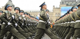 ussian military cadets march during the Victory Day parade Red Square in Moscow