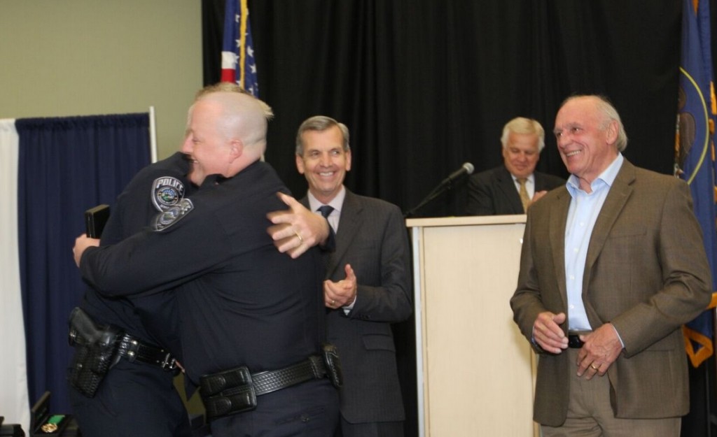 Sergeant Brett Miller accepting his promotion (Photo Courtesy : Chris Fielding)