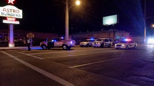 Investigators on the scene of a fatal auto-pedestrian accident Friday night at State Street and 3900 South. Photo: Gephardt Daily