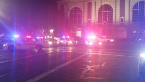 Police respond to an officer-involved shooting in downtown Salt Lake City Saturday night. Photo: Gephardt Daily