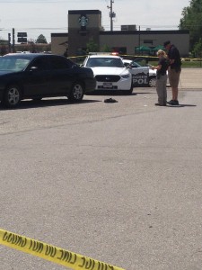 Police in the scene of an Ogden shooting that left one man in critical condition. Photo: Gephardt Daily 