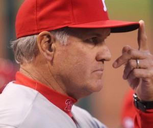 Ryne Sandberg, manager of the last place Philadelphia Phillies, has resigned from his position. Photo by Bill Greenblatt/UPI | License Photo
