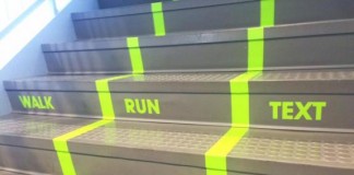 Staircase Gets a Texting Lane