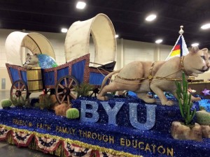 Brigham Yung University Days of '47 parade float misspells the word 'education' - Photo: Gephardt Daily/Facebook