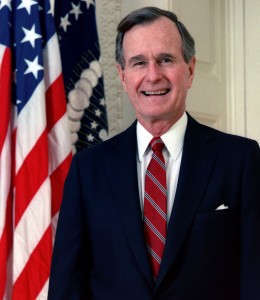 Former U.S. President George H.W. Bush hospitalized after breaking bone in his neck during in-home fall. Photo: White House Archive