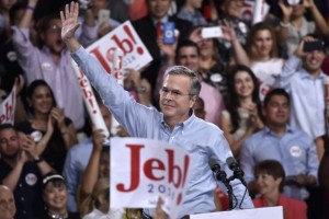 Presidential candidate Jeb Bush raised 3 million between January and June of 2015, and another .4 million since July 1, to stockpile an unprecedented money cache ahead of his 2016 run for the White House. Bush's Super PAC, Right to Rise USA, collected the majority of funds so far, officials said. Photo by Gary I Rothstein/UPI.