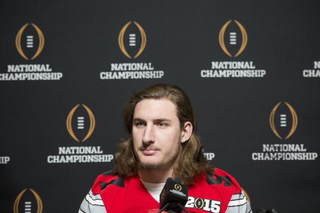 Ohio State Buckeyes Defensive Lineman Joey Bosa Answering Questions During Media Day Dallas Texas