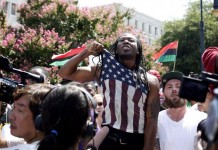 Counter-Protestor Shouting  During KKK Rally