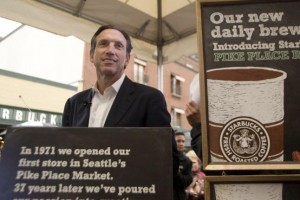 Starbucks Chief Executive Howard Schultz initiated the coalition of companies hoping to hire at least 100,000 "disconnected youth" by 2018. File Photo by Jim Bryant/UPI