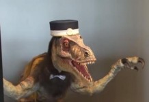 Velociraptor Among Japanese Hotel's Robot Staff