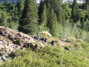 Police detectives investigating the discovery of a body found Thursday morning in Little Cottonwood Canyon outside Alta - Photo: Steve Milner/Gephardt Daily