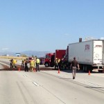 Freeway  Diesel Spill