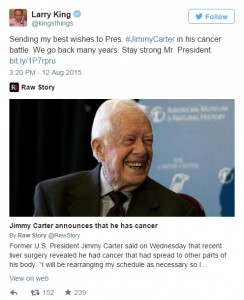 Jimmy announces Cancer