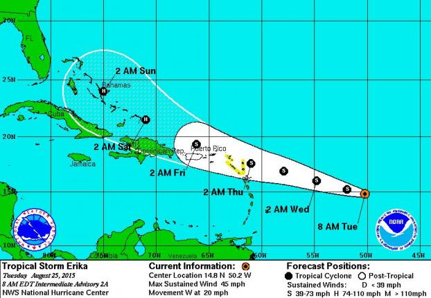 Tropical Storm Erika Predicted To Be A Hurricane
