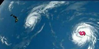 Two Category 4 Hurricanes East of Hawaii