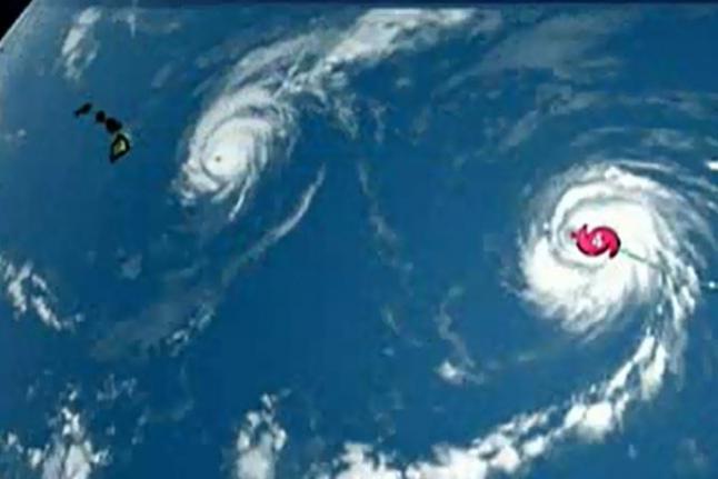 Two Category 4 Hurricanes East of Hawaii