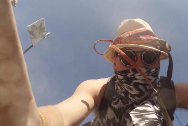 GoPro Falls From Drone Onto Burning Man