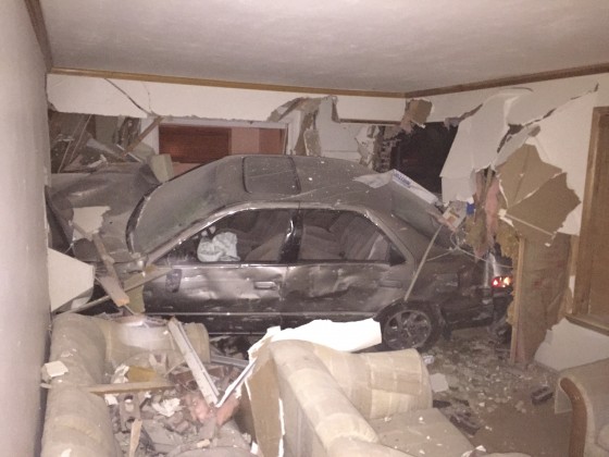 MIdvale Car Chase Car Crashes into Home
