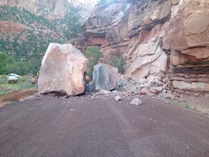 Rock Fall In Zion National Park