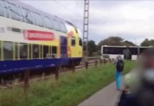 Train Hits School Bus