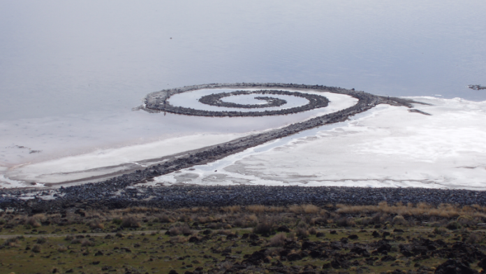 Spiral Jetty from atop Rozel Point, Utah