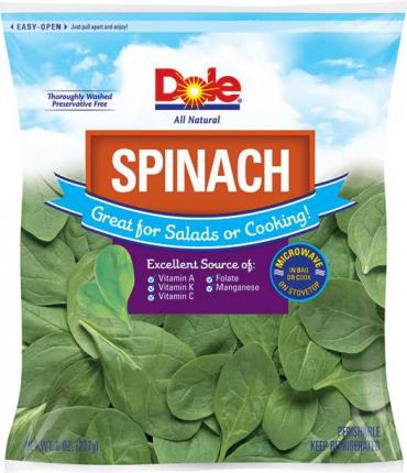Dole Recalls Bagged Spinach Out Of Salmonella Fear