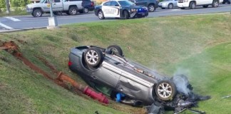 Woman Does Donuts At Intersection, Flips Car