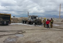 A semi caught fire Wednesday in West Valley City