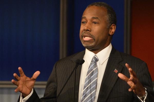 Republican presidential candidate Ben Carson flew to Jordan over the Thanksgiving holiday to visit Syrian refugees in Jordan. Photo by Brian Kersey/UPI