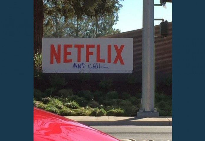 Netflix Headquarters Sign Defaced
