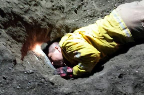 Firefighters Cut Dog Out Of Drain Pipe