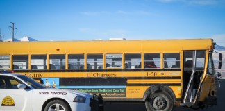 I-15 School Bus Accident - Gephardt Daily Staff Photo