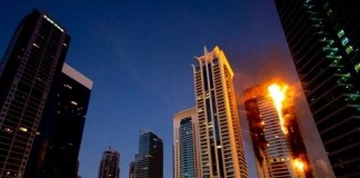 Fire Erupts Inside Dubai Skyscraper