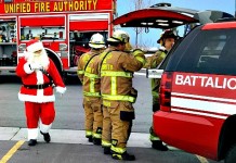 Santa Helps Fight Fire