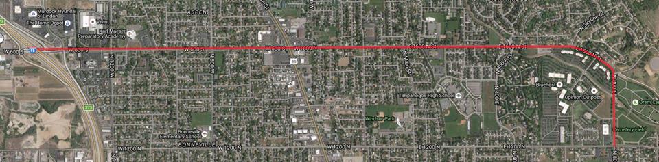 Map of the procession route for Officer Doug Barney's funeral Monday. Photo Courtesy: Orem PD