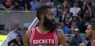 Jazz Fan Points Laser At Rockets Player