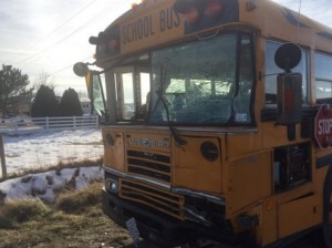 Four teens were injured in an accident between a SUV and school bus Thursday. Photo Courtesy: Weber County Sheriff