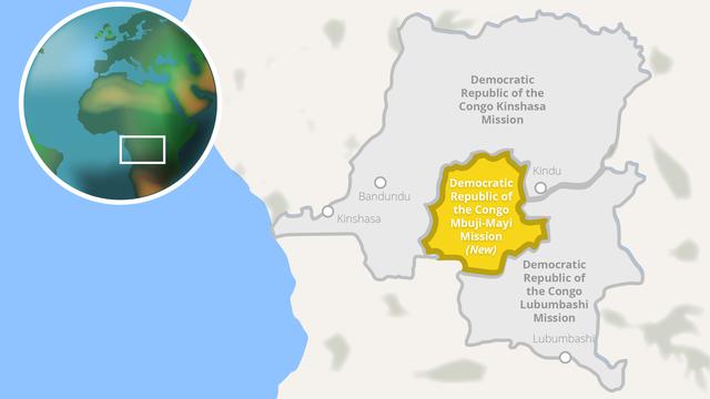 The new Democratic Republic of the Congo Mbuji-Mayi Mission was announced this week by the Church of Jesus Christ of Latter-day Saints. Image: MormonNewroom.org.