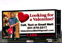 Billboard Seeking 'Valentine'