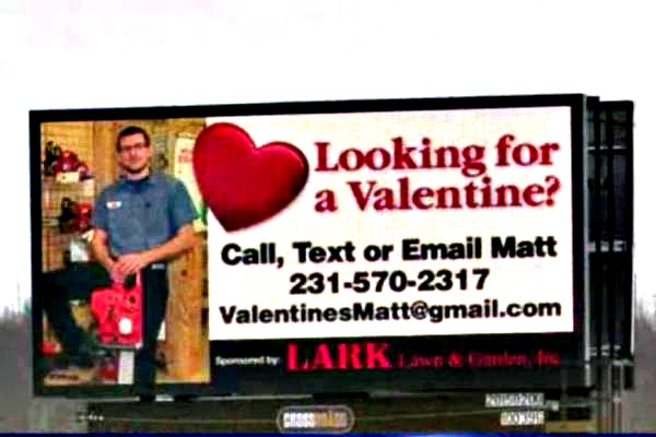 Billboard Seeking 'Valentine'